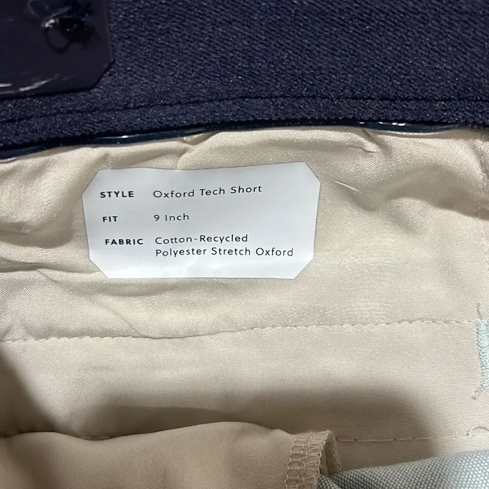 J. Crew BX308 Green white Oxford Tech Shorts NWt size 32 9